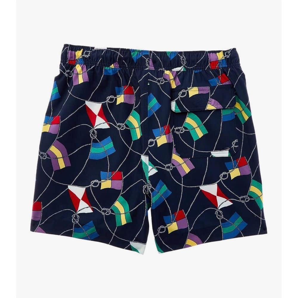 Brooks Brothers Montauk Nautical Flag Print Swim Trunks Short in Blue‎ Size XXL